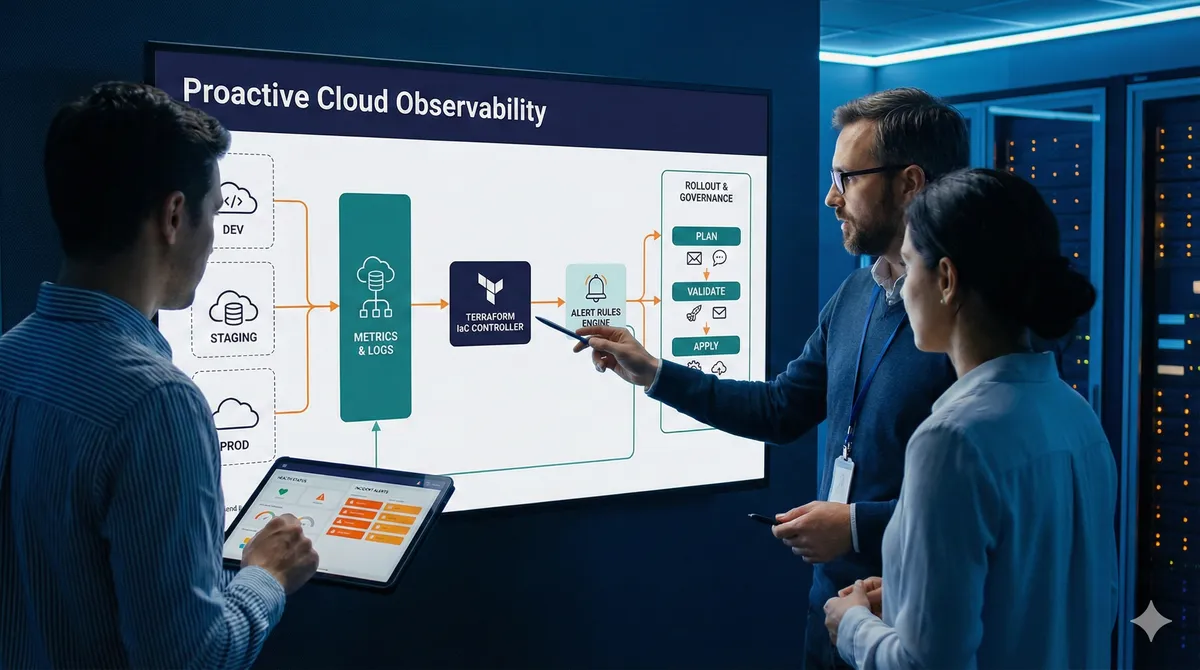 Diseñar alertas preventivas en AWS con Terraform: enfoque IaC y rollout seguro
