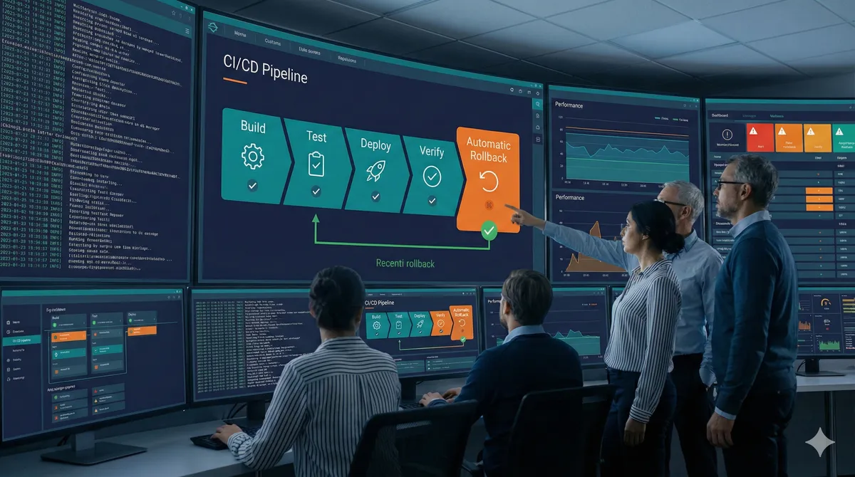 Pipeline CI/CD en AWS con rollback automatico: guia operativa